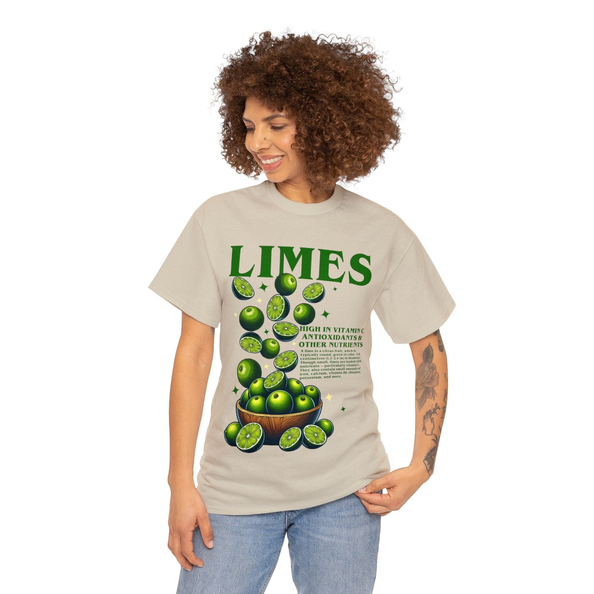 Limes Graphic Tee Graphic Tees Australia Sand / S Graphic T-Shirt Australia -  Cool Graphic T-Shirts Online -  Limes T-Shirt | Cool T-Shirts Online Australia