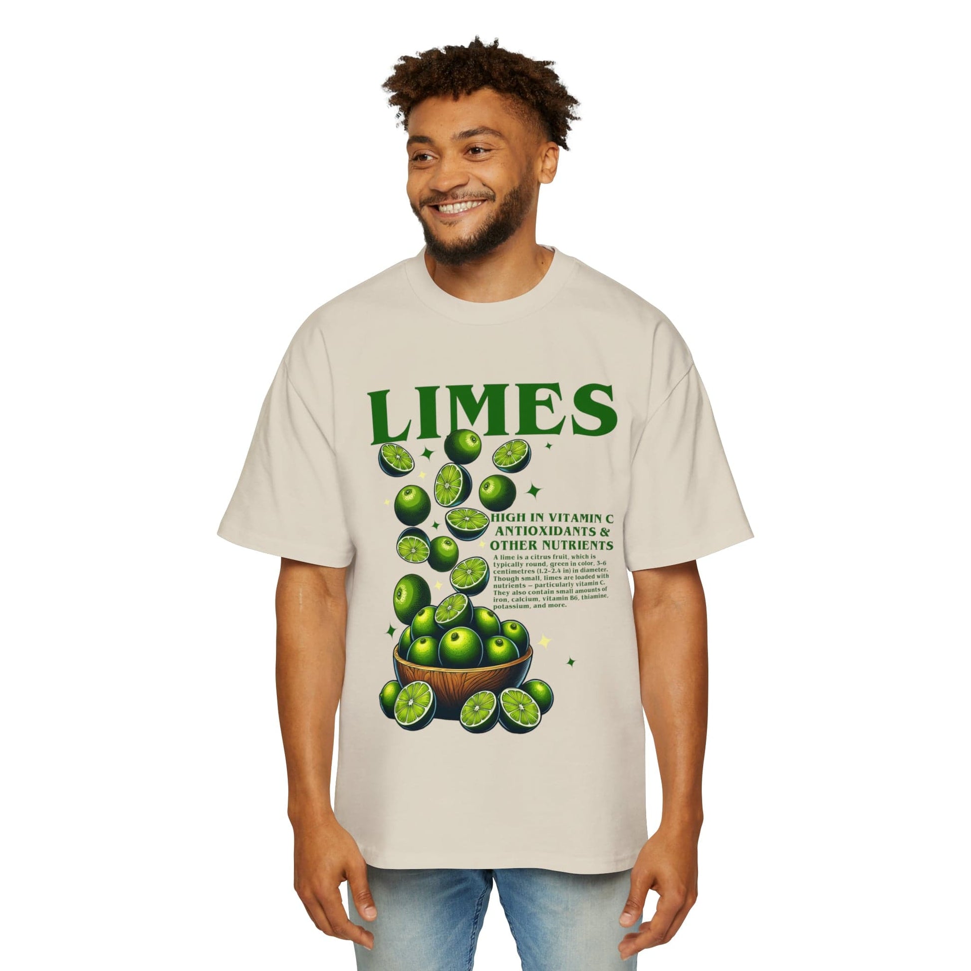 Limes Oversized Tee Graphic Tees Australia Ecru / S Graphic T-Shirt Australia -  Cool Graphic T-Shirts Online -  Limes Oversized Tee | Vintage & Retro Graphic T-Shirts