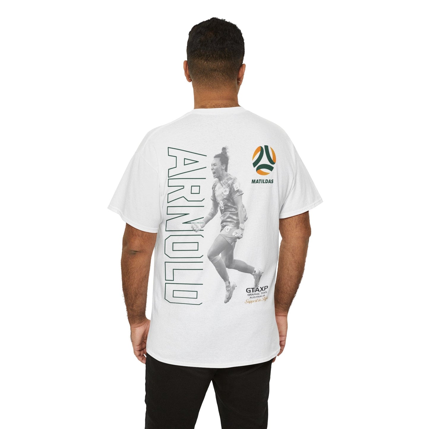 Mackenzie Arnold Matildas Duo Graphic Tee Graphic Tees Australia White / S Graphic T-Shirt Australia -  Cool Graphic T-Shirts Online -  Mackenzie Arnold Matildas Duo T-Shirt | Matildas Merchandise