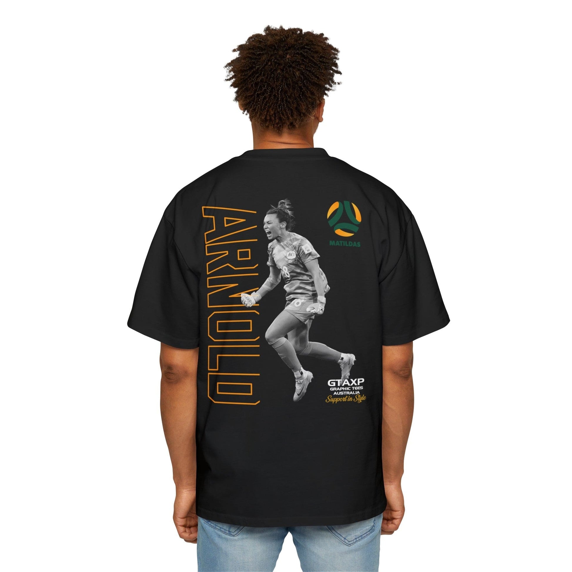 Mackenzie Arnold Matildas Duo Oversized Tee Graphic Tees Australia Black / S Graphic T-Shirt Australia -  Cool Graphic T-Shirts Online - 