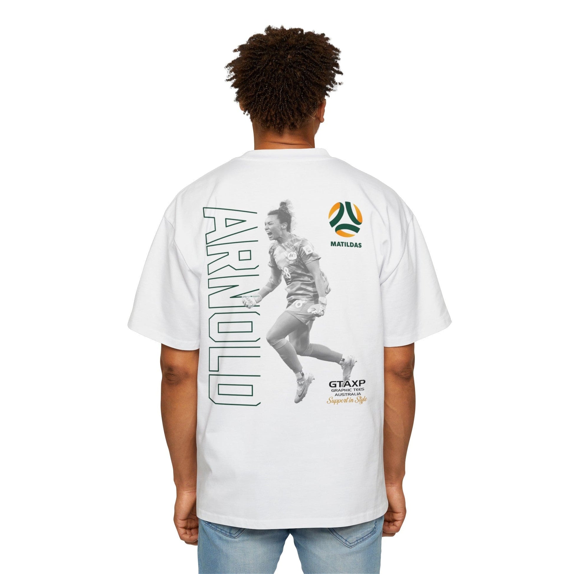 Mackenzie Arnold Matildas Duo Oversized Tee Graphic Tees Australia White / S Graphic T-Shirt Australia -  Cool Graphic T-Shirts Online - 