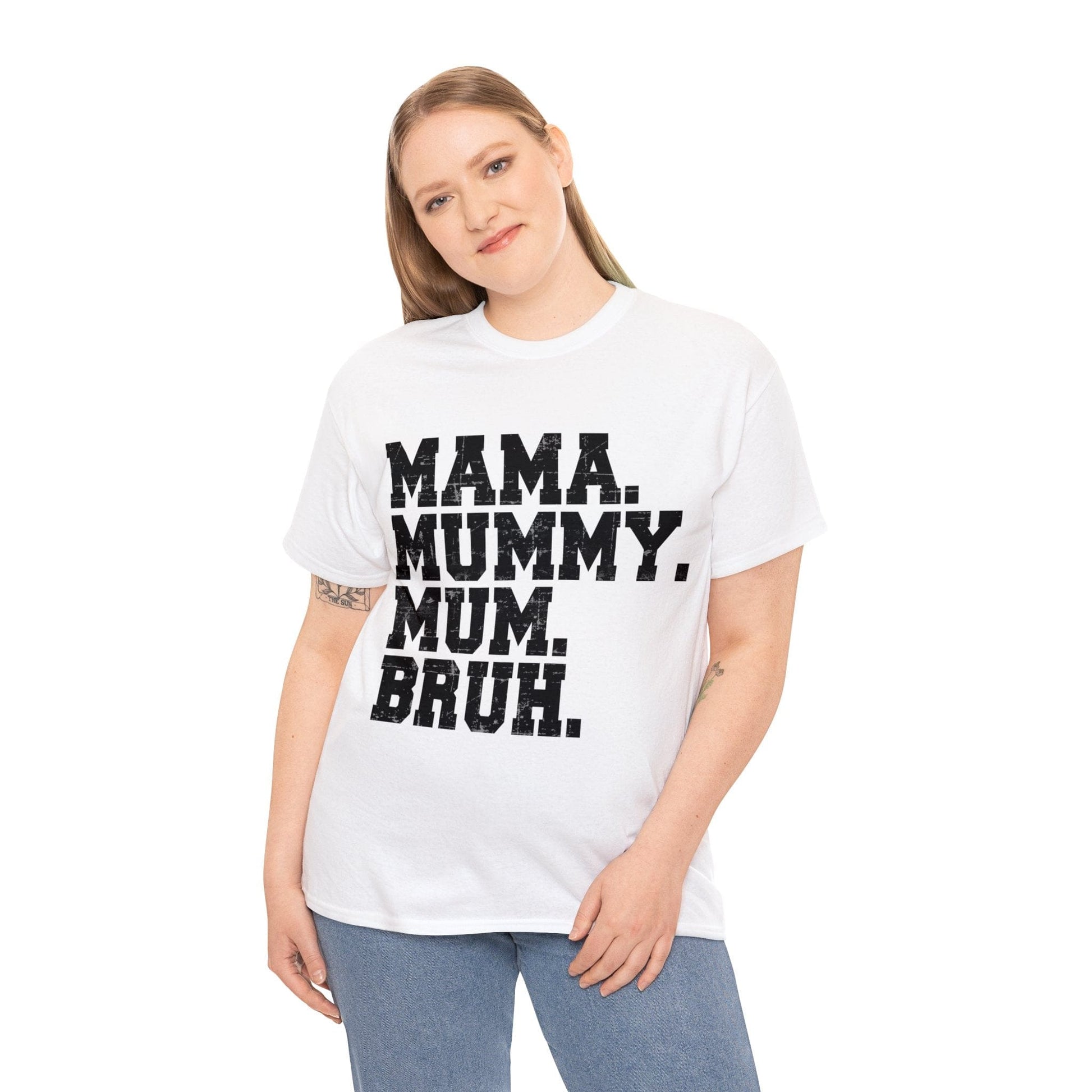 Mama Mummy Mum Bruh Graphic Tee Graphic Tees Australia Graphic T-Shirt Australia -  Cool Graphic T-Shirts Online -  Mama Mummy Mum Bruh T-Shirt | Womens Graphic Tees Australia