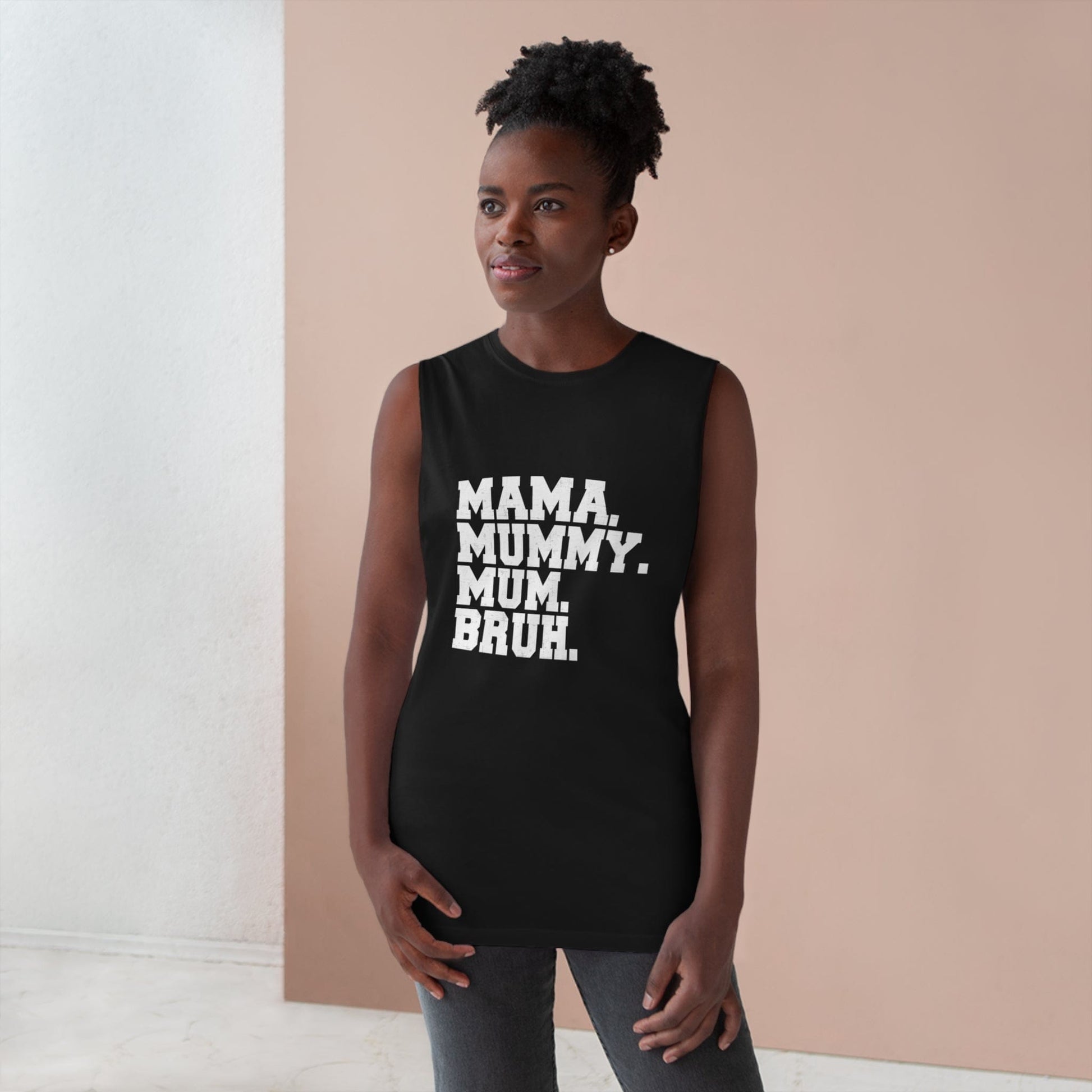 Mama Mummy Mum Bruh Tank Top Graphic Tees Australia Black / XS Graphic T-Shirt Australia -  Cool Graphic T-Shirts Online - 