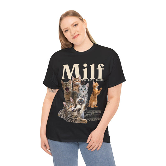 Man I Love Felines Graphic Tee Graphic Tees Australia Black / S Graphic T-Shirt Australia -  Cool Graphic T-Shirts Online - 