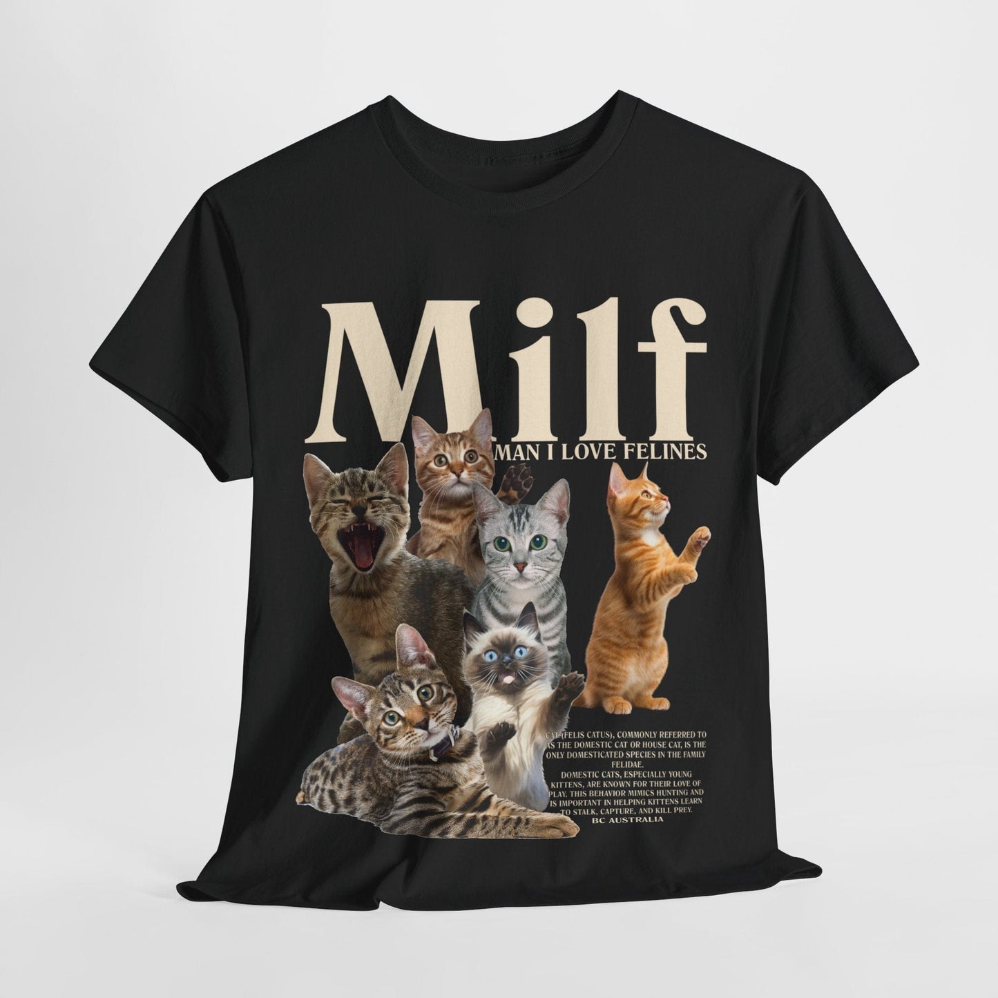 Man I Love Felines Graphic Tee Graphic Tees Australia Graphic T-Shirt Australia -  Cool Graphic T-Shirts Online - 