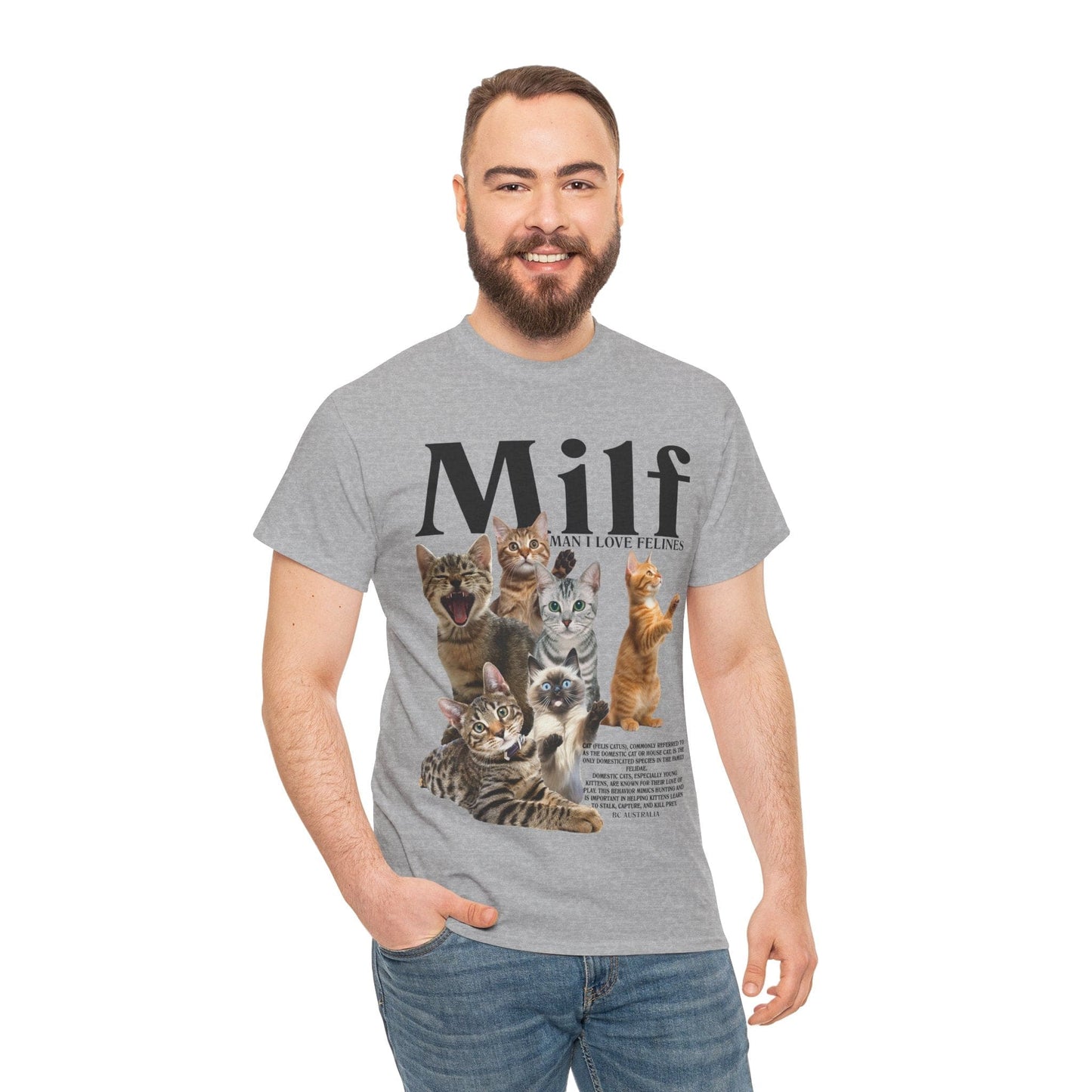 Man I Love Felines Graphic Tee Graphic Tees Australia Graphic T-Shirt Australia -  Cool Graphic T-Shirts Online - 