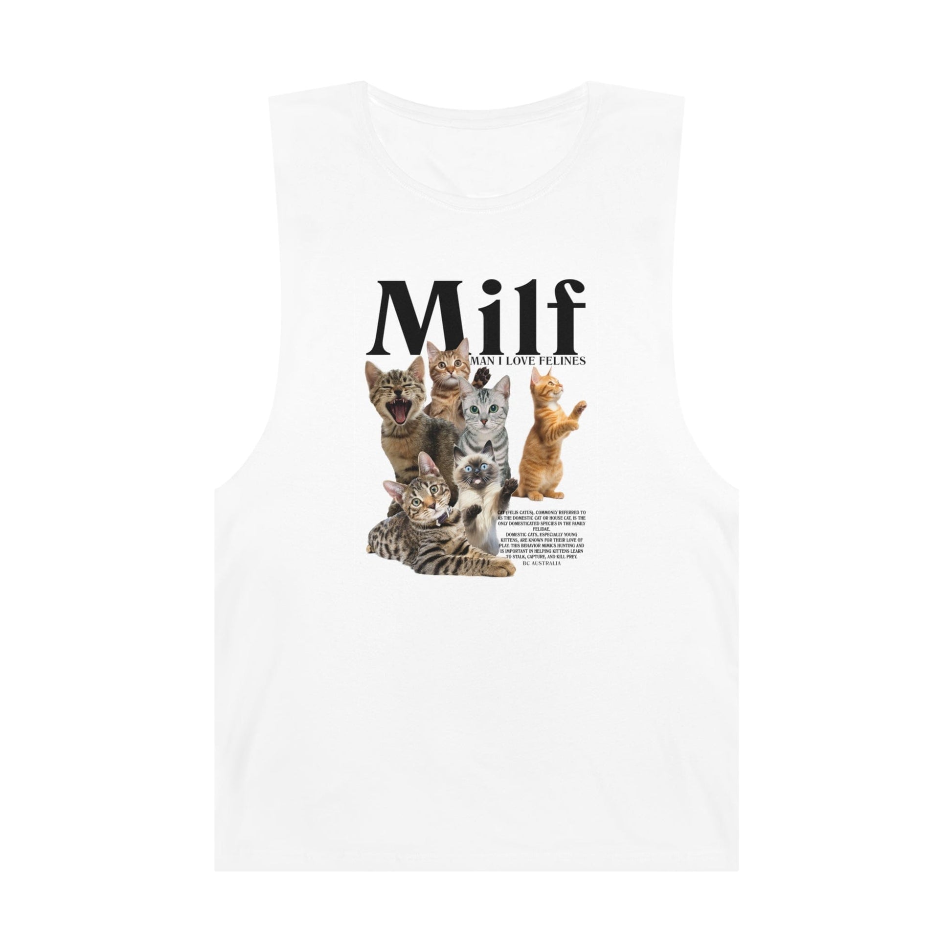 Man I Love Felines Tank Top Graphic Tees Australia White / XS Graphic T-Shirt Australia -  Cool Graphic T-Shirts Online - 