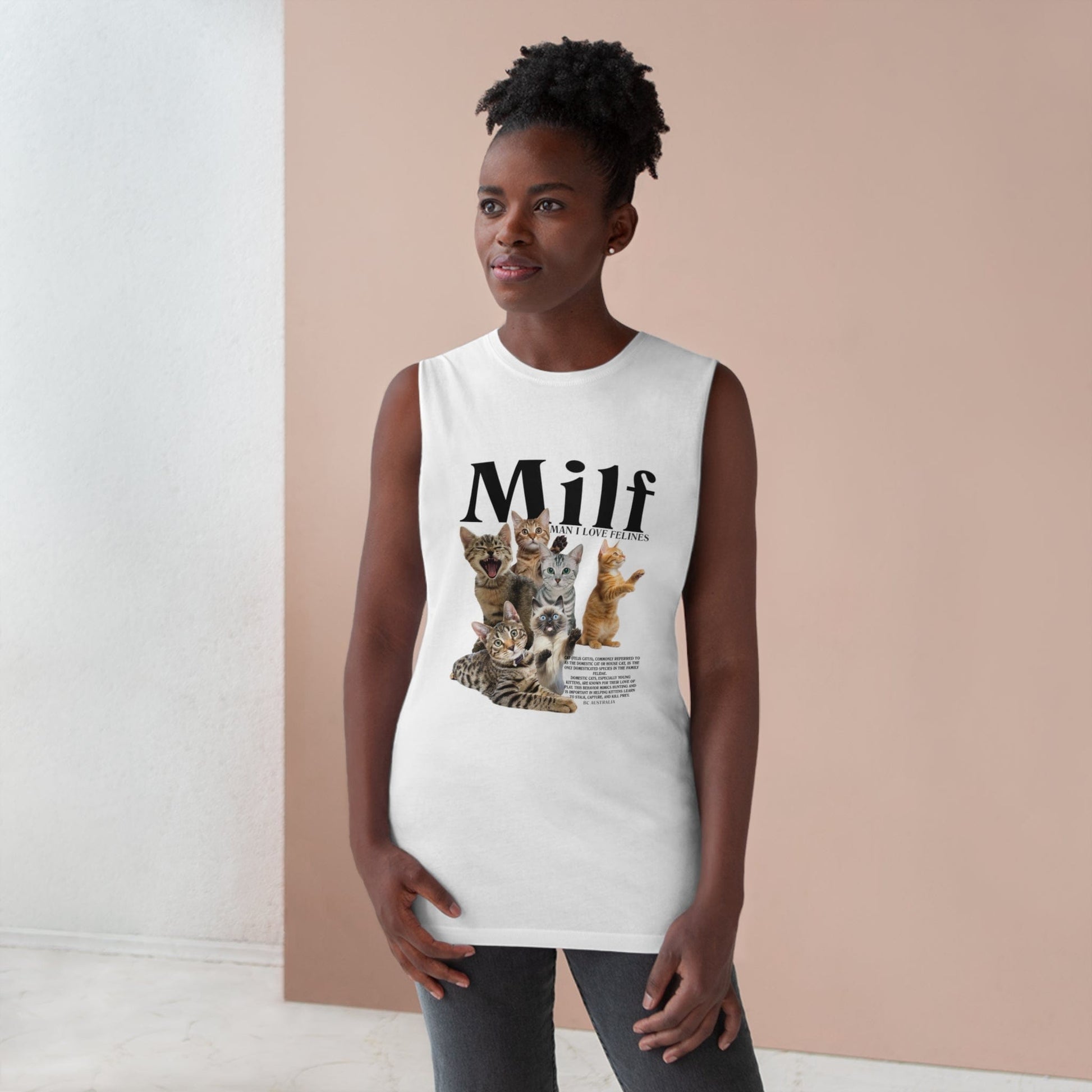 Man I Love Felines Tank Top Graphic Tees Australia Graphic T-Shirt Australia -  Cool Graphic T-Shirts Online - 