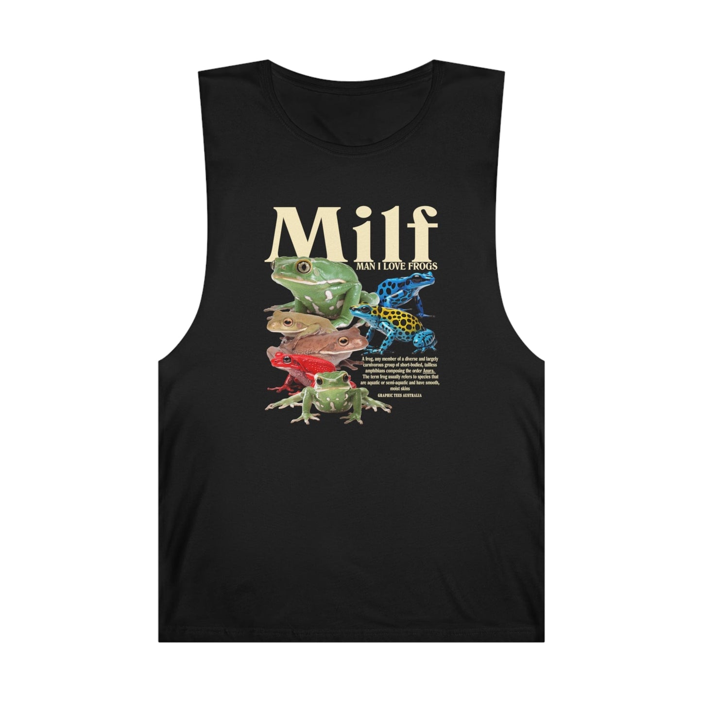 Man I Love Frogs Tank Top Graphic Tees Australia Black / XS Graphic T-Shirt Australia -  Cool Graphic T-Shirts Online - 