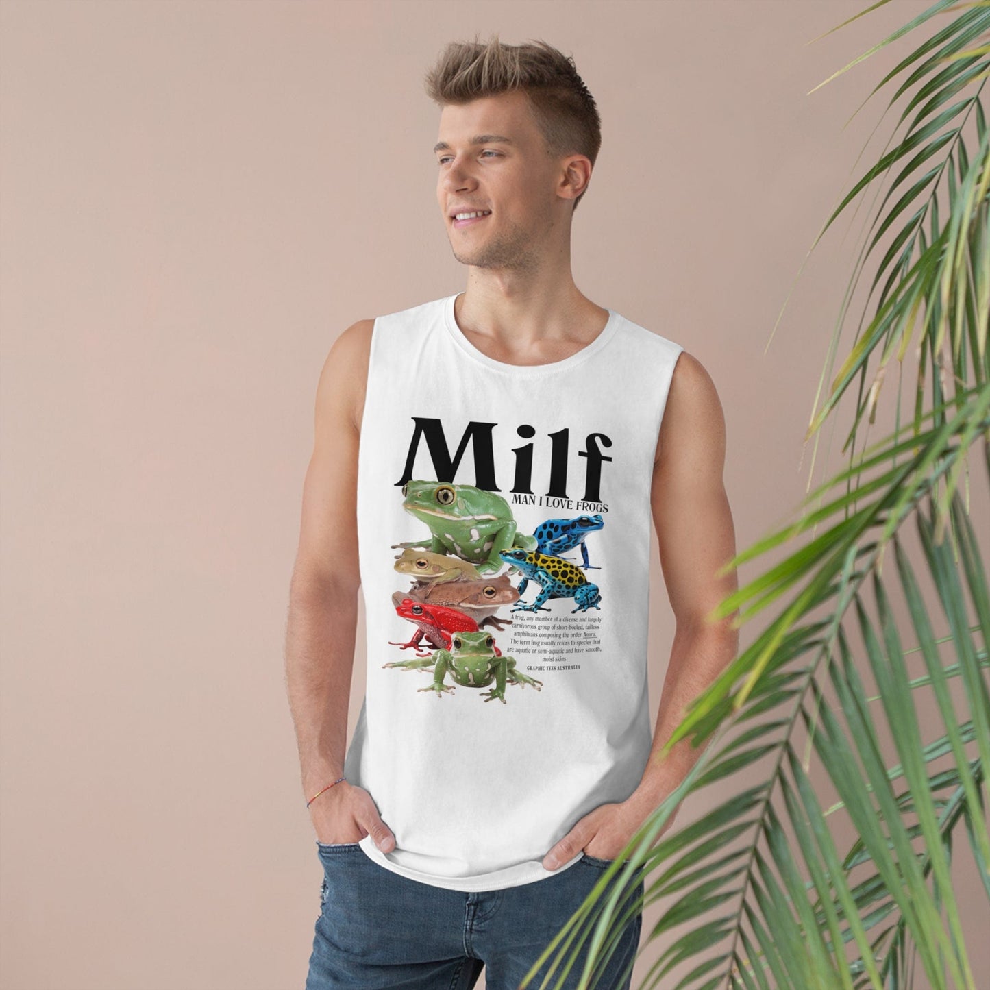 Man I Love Frogs Tank Top Graphic Tees Australia Graphic T-Shirt Australia -  Cool Graphic T-Shirts Online - 