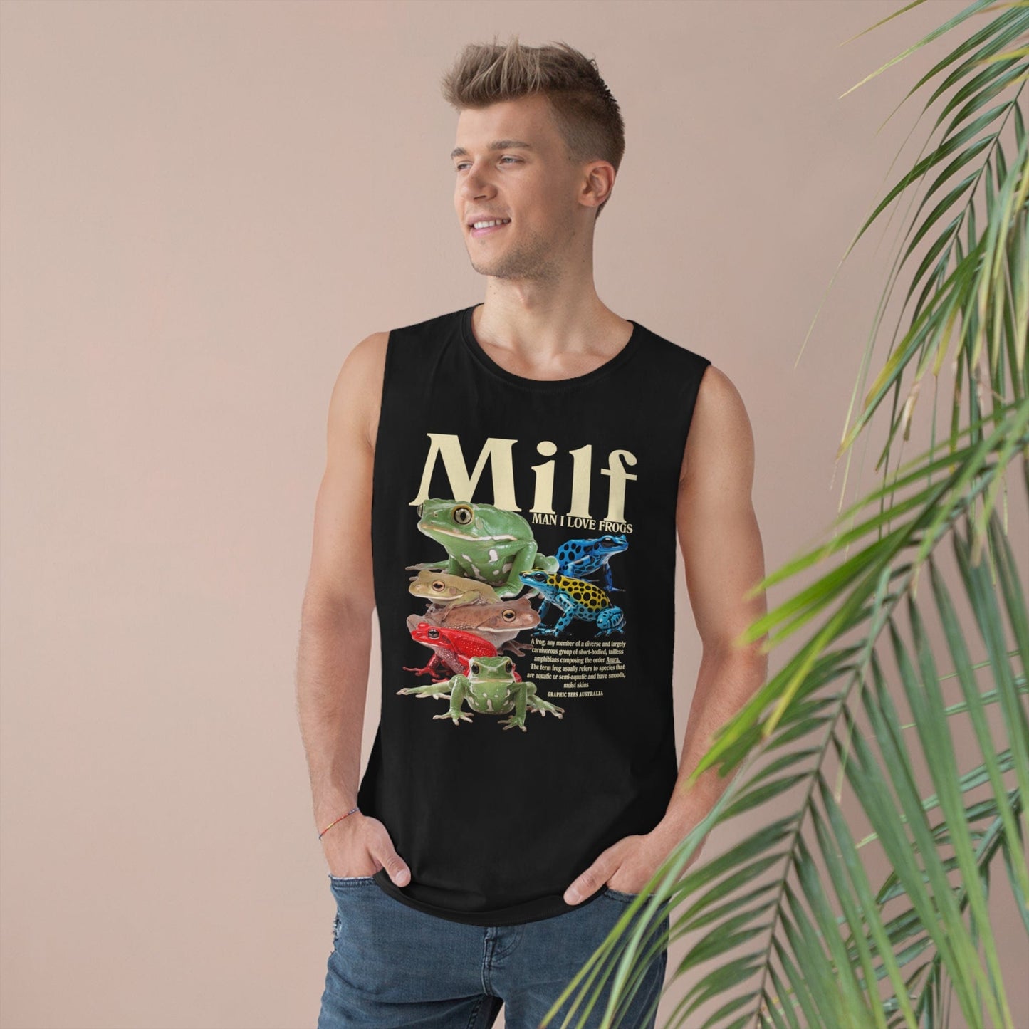 Man I Love Frogs Tank Top Graphic Tees Australia Graphic T-Shirt Australia -  Cool Graphic T-Shirts Online - 