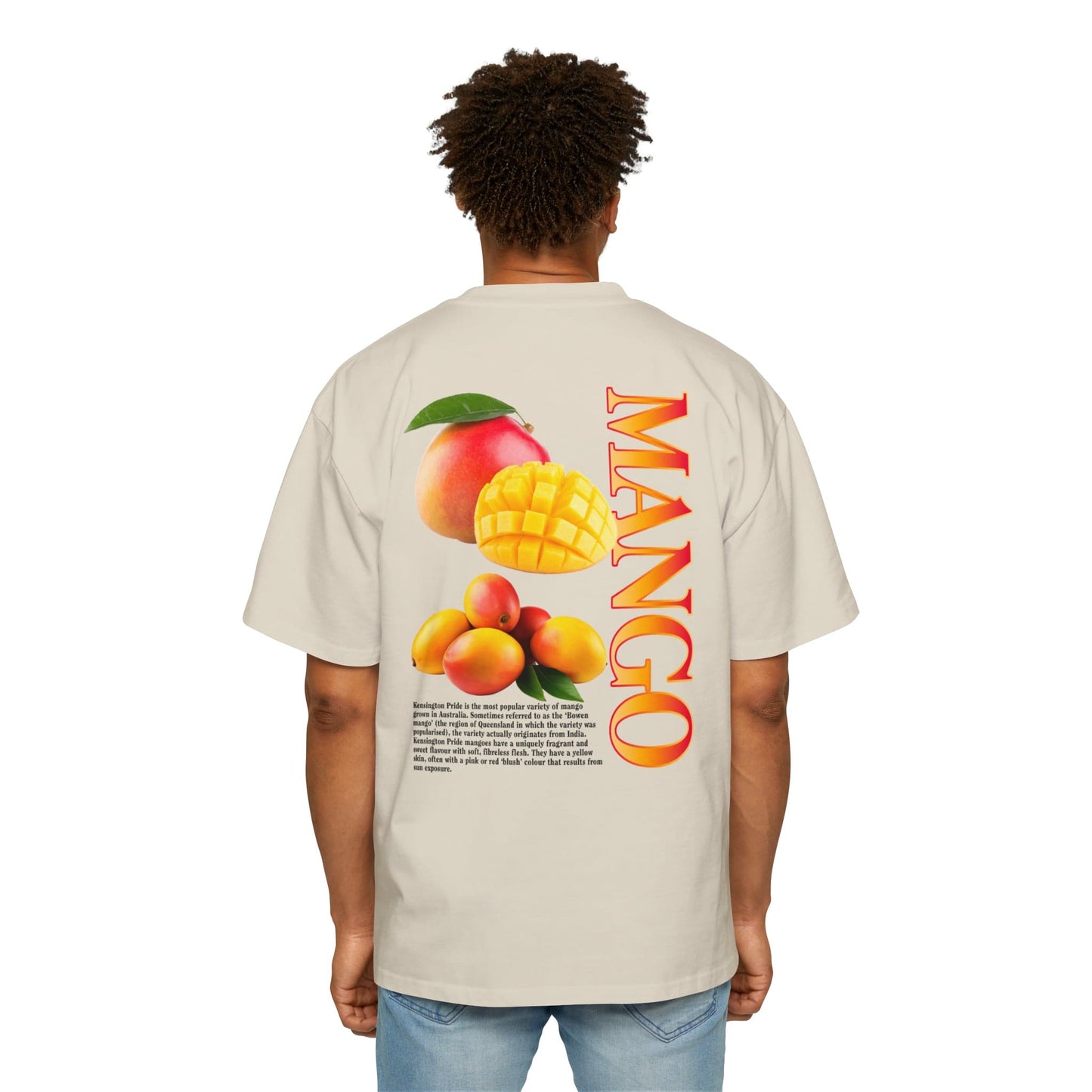 Mango Oversized Tee Graphic Tees Australia Ecru / S Graphic T-Shirt Australia -  Cool Graphic T-Shirts Online -  Mango Oversized Tee | Fruit Graphic Tees Australia