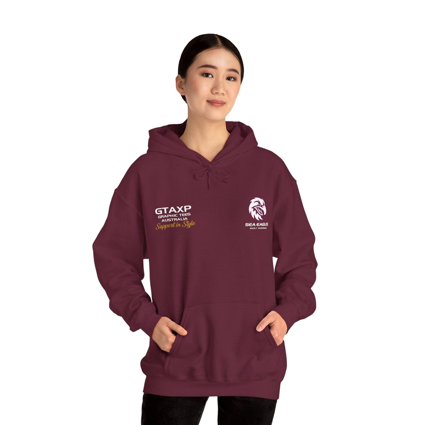 Manly Sea Eagles Duo Hoodie Printify Graphic T-Shirt Australia -  Cool Graphic T-Shirts Online - 