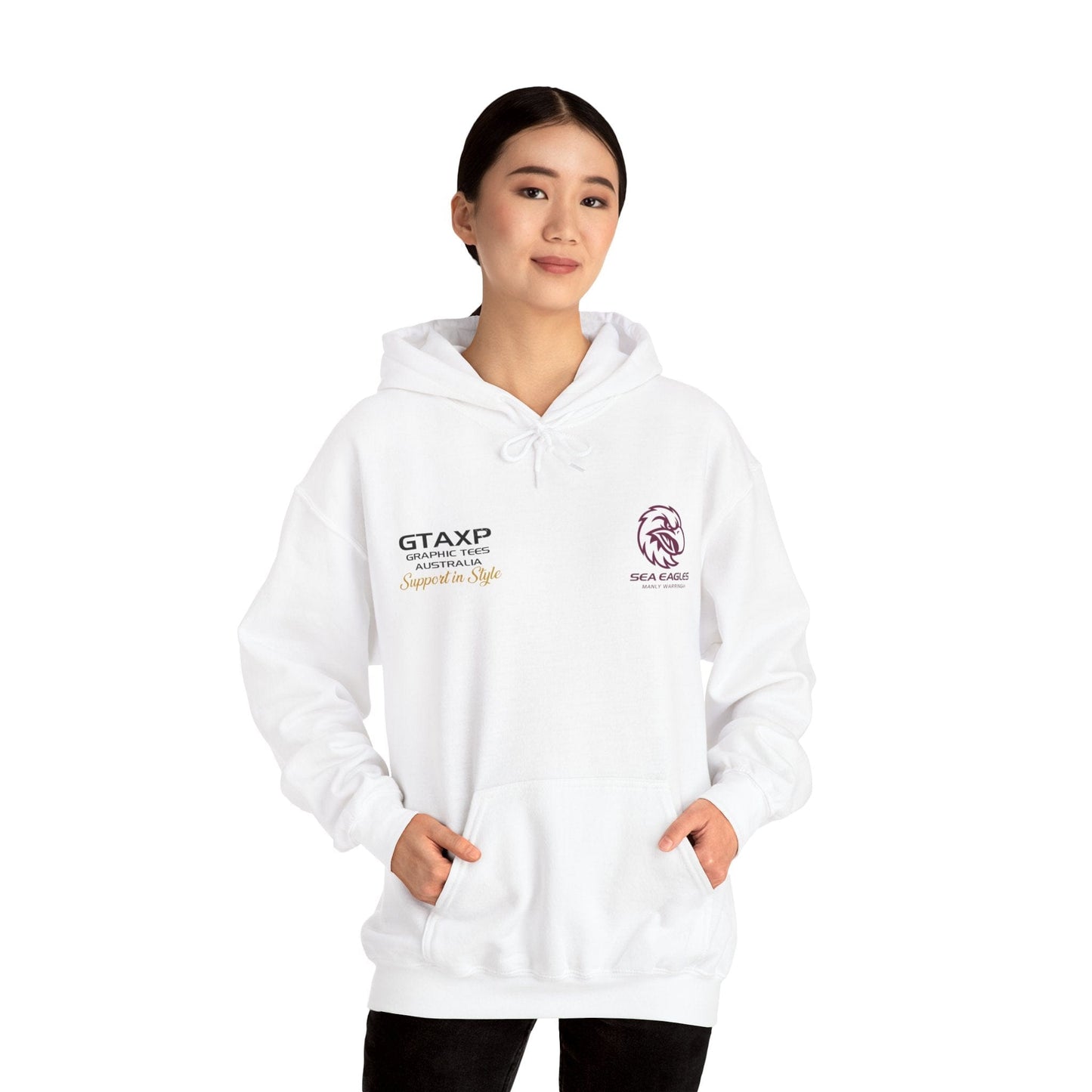 Manly Sea Eagles Duo Hoodie Printify Graphic T-Shirt Australia -  Cool Graphic T-Shirts Online - 