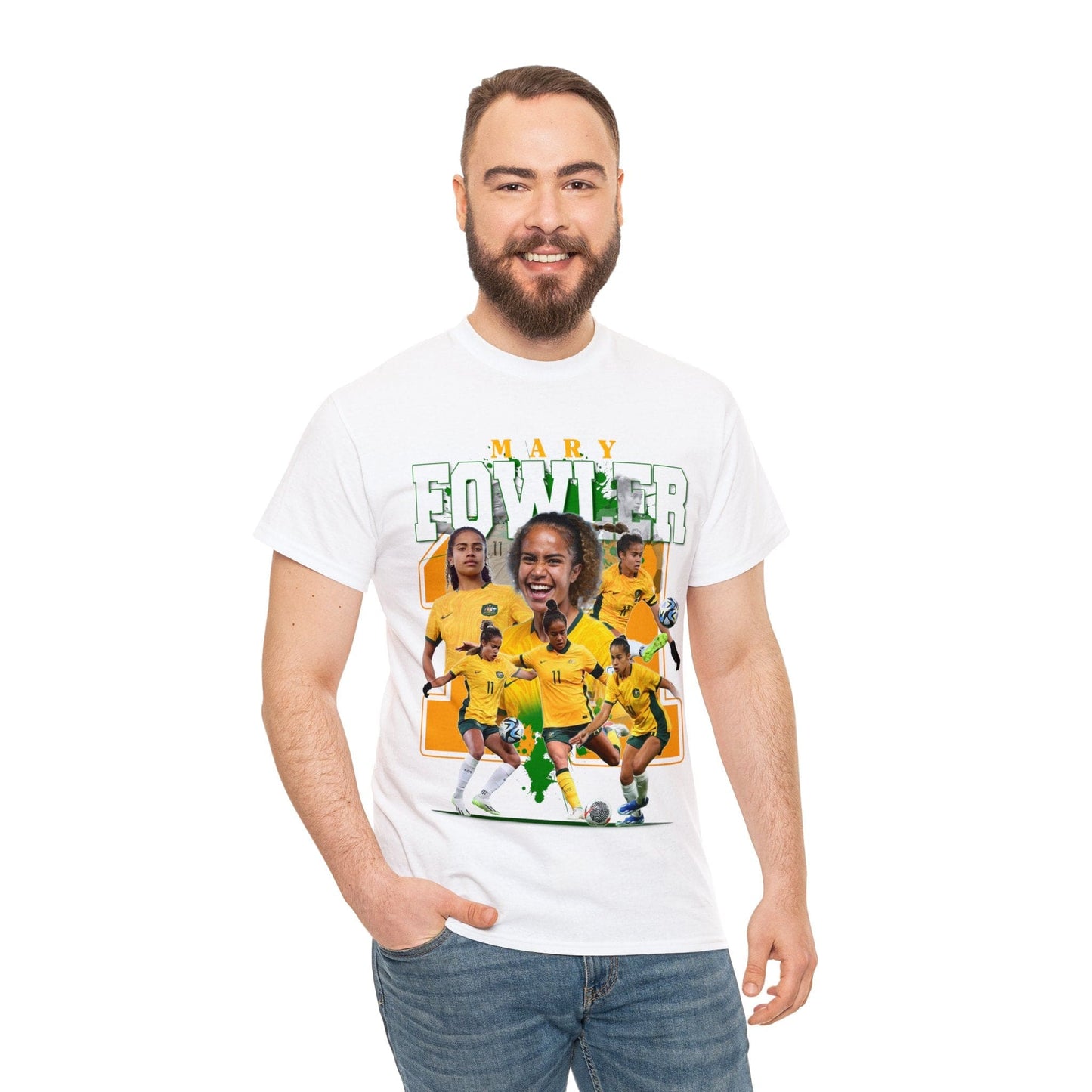 Mary Fowler Matildas Graphic Tee Graphic Tees Australia White / S Graphic T-Shirt Australia -  Cool Graphic T-Shirts Online -  Mary Fowler Matildas T-Shirt | Matildas Supporters T-Shirts