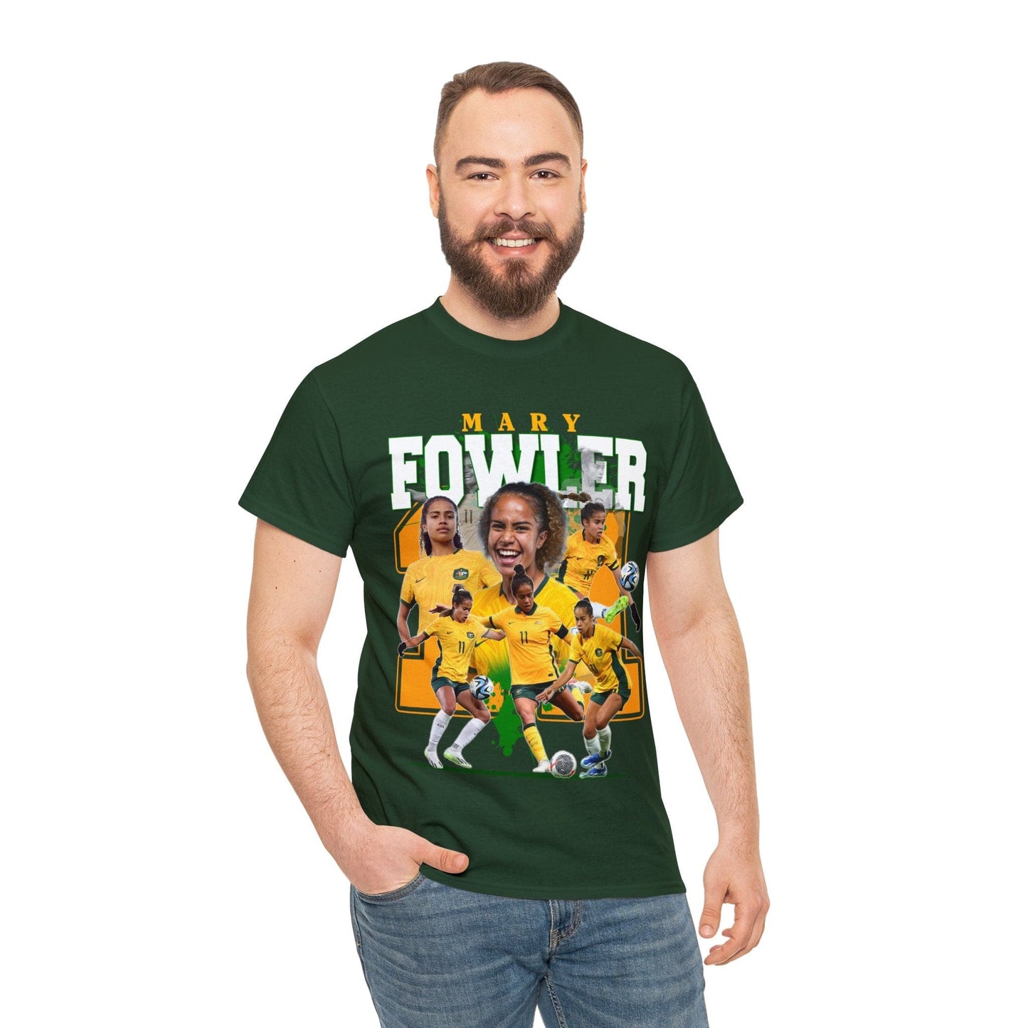 Mary Fowler Matildas Graphic Tee Graphic Tees Australia Forest Green / S Graphic T-Shirt Australia -  Cool Graphic T-Shirts Online -  Mary Fowler Matildas T-Shirt | Matildas Supporters T-Shirts