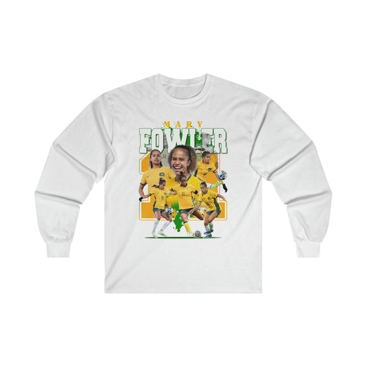 Mary Fowler Matildas Long Sleeve Graphic Tees Australia S / White Graphic T-Shirt Australia -  Cool Graphic T-Shirts Online -  Mary Fowler Matildas Long Sleeve | Matildas Graphic T-Shirts Au