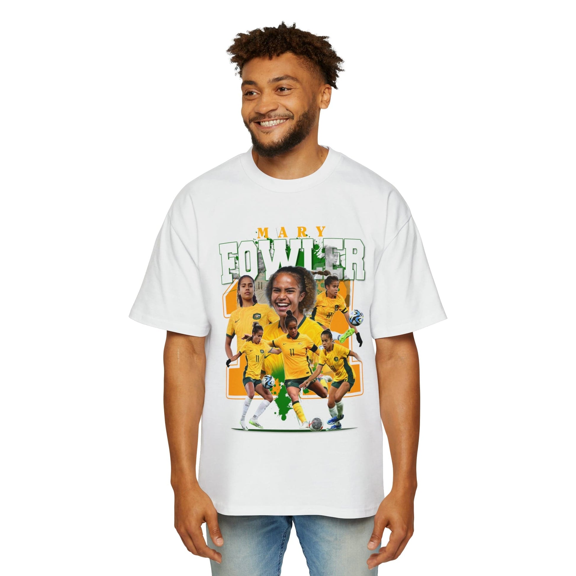 Mary Fowler Matildas Oversized Tee Graphic Tees Australia White / S Graphic T-Shirt Australia -  Cool Graphic T-Shirts Online -  Mary Fowler Matildas Oversized Tee | Matildas Supporters T-Shirts