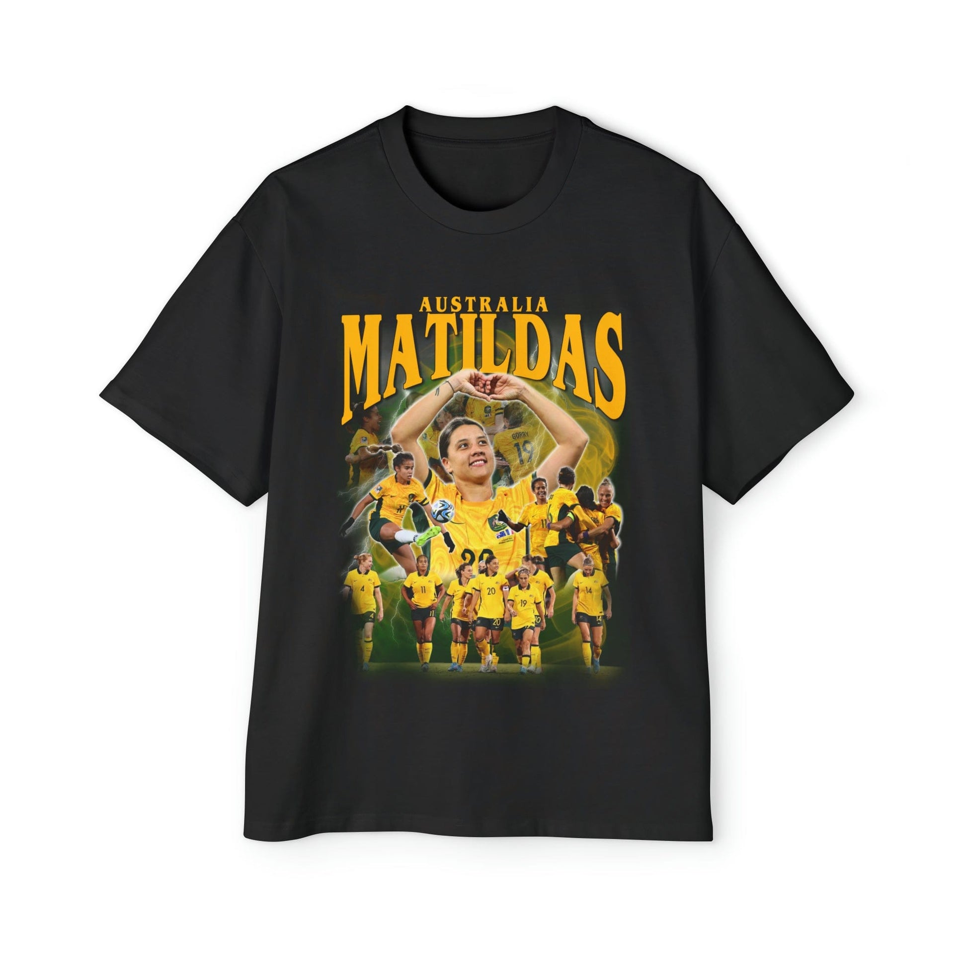 Matildas Supporters Oversized Tee Graphic Tees Australia Black / S Graphic T-Shirt Australia -  Cool Graphic T-Shirts Online - 