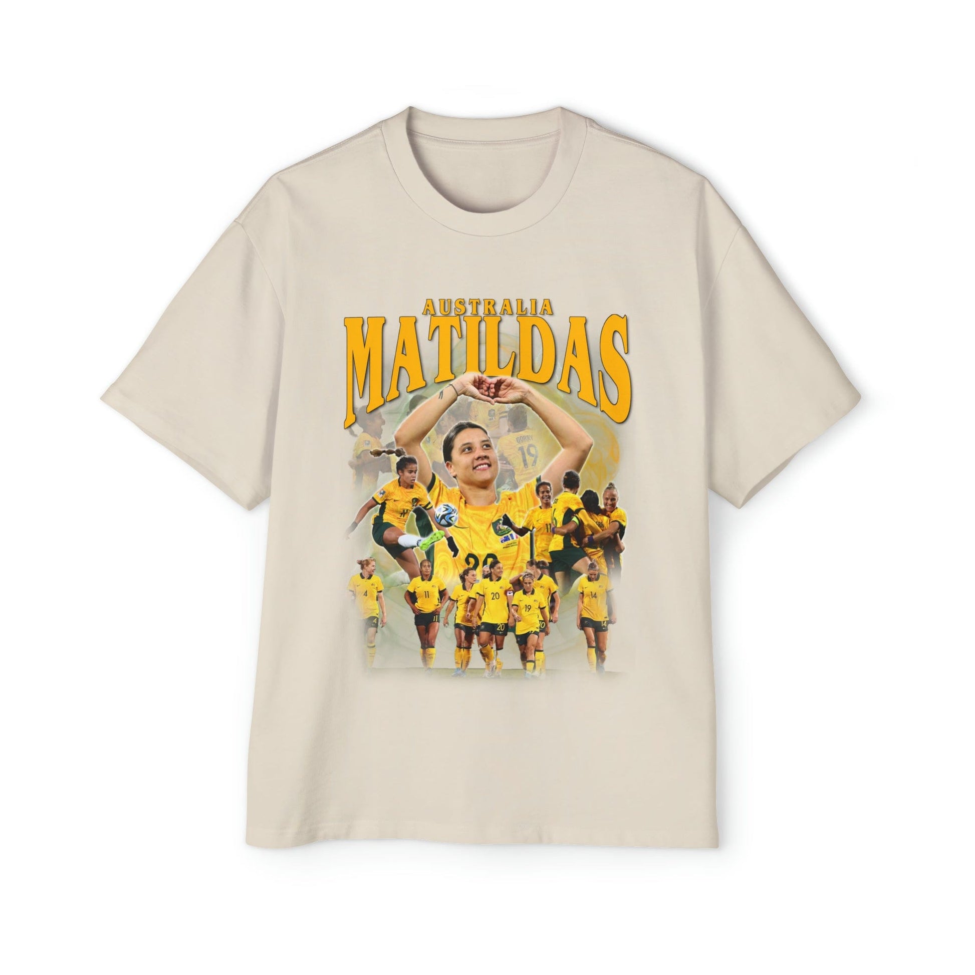 Matildas Supporters Oversized Tee Graphic Tees Australia Ecru / S Graphic T-Shirt Australia -  Cool Graphic T-Shirts Online - 