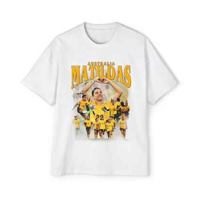 Matildas Supporters Oversized Tee Graphic Tees Australia White / S Graphic T-Shirt Australia -  Cool Graphic T-Shirts Online - 