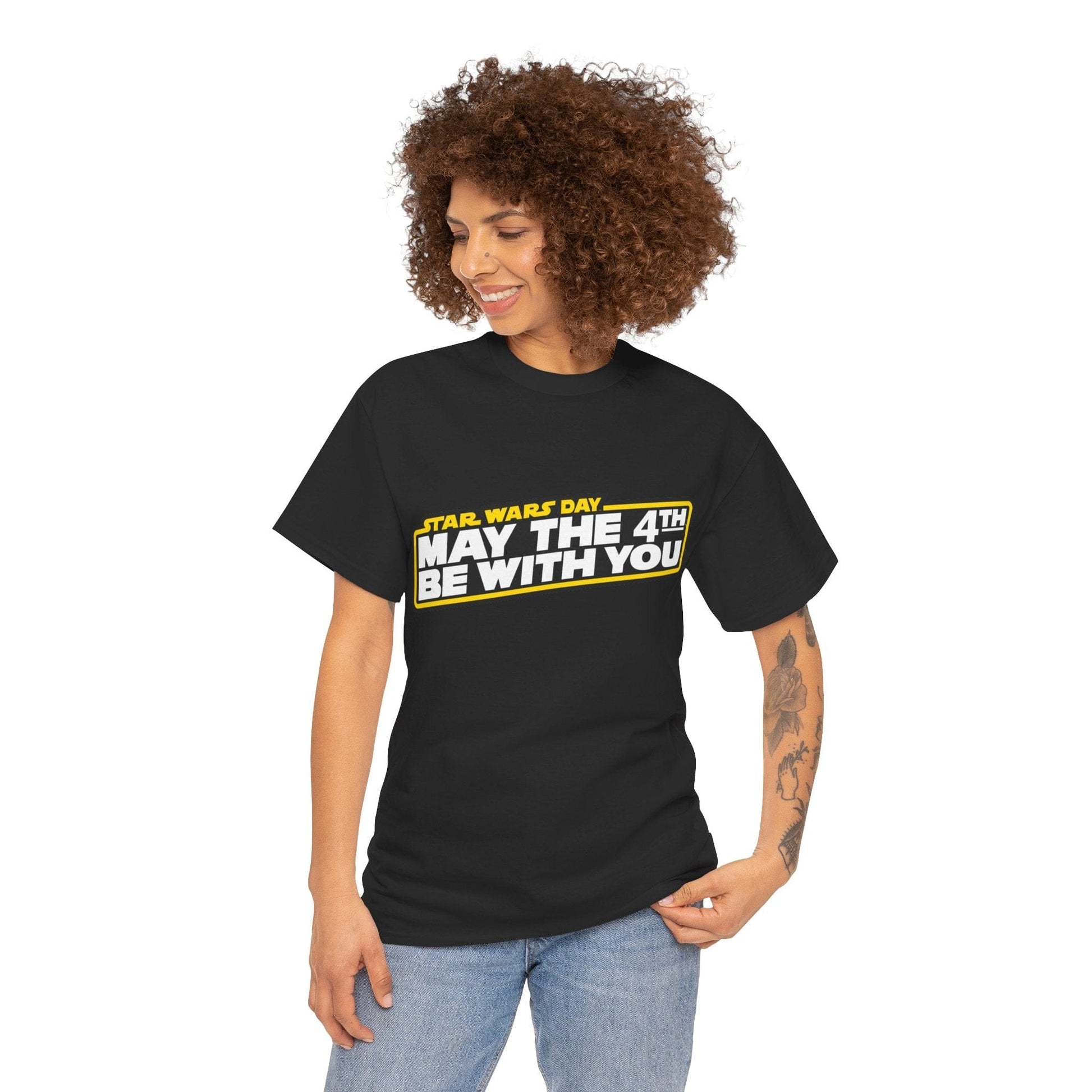 May The 4th Be With You Graphic Tee Graphic Tees Australia Black / S Graphic T-Shirt Australia -  Cool Graphic T-Shirts Online -  May The 4th Be With You T-Shirt | Star Wars Day T-Shirt Australia