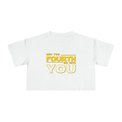 May The Fourth Be With You Crop Tee Graphic Tees Australia Graphic T-Shirt Australia -  Cool Graphic T-Shirts Online - 