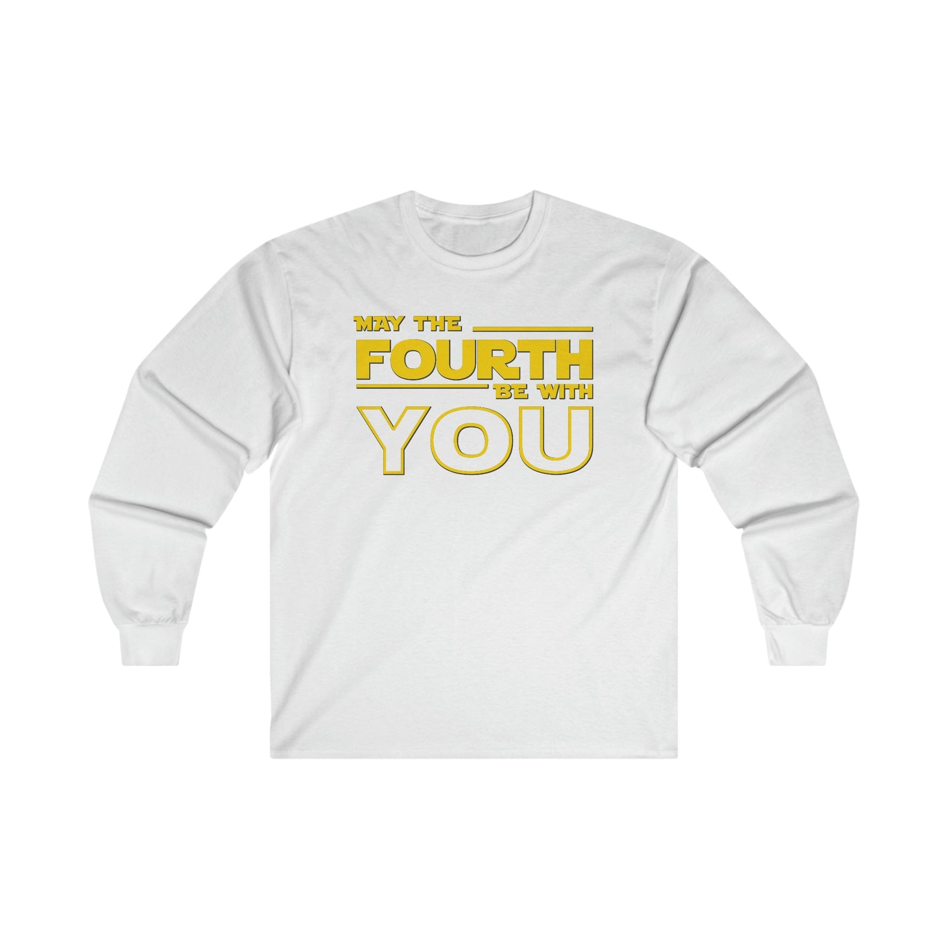 May The Fourth Be With You Long Sleeve Graphic Tees Australia White / S Graphic T-Shirt Australia -  Cool Graphic T-Shirts Online - 