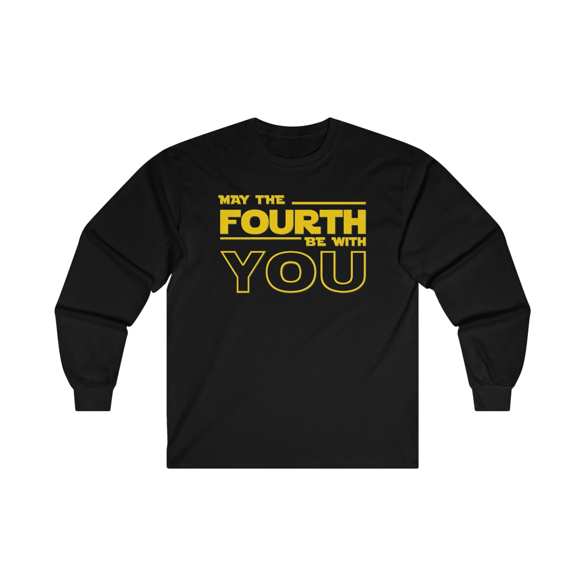 May The Fourth Be With You Long Sleeve Graphic Tees Australia Black / S Graphic T-Shirt Australia -  Cool Graphic T-Shirts Online - 