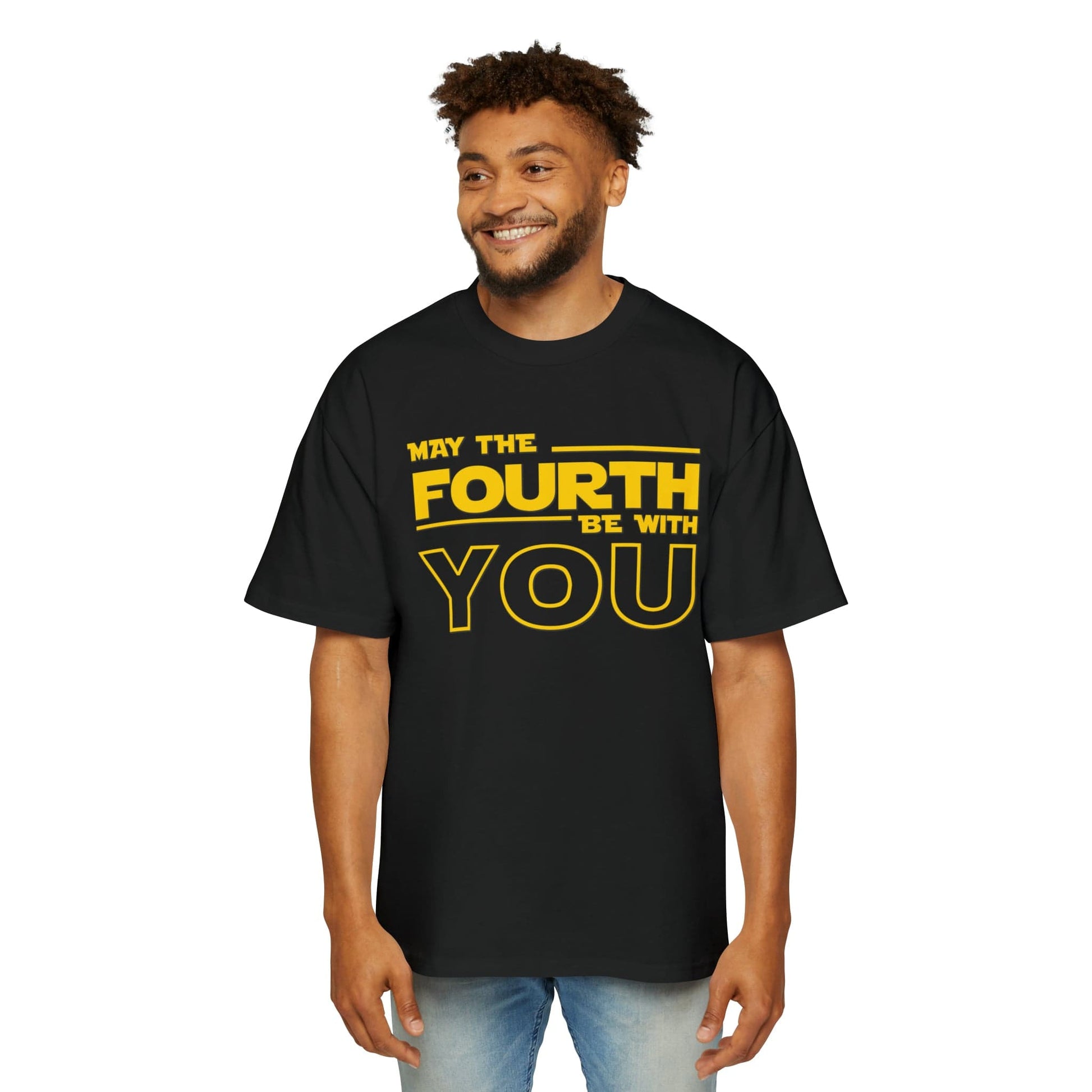 May The Fourth Be With You Oversized Tee Graphic Tees Australia Black / S Graphic T-Shirt Australia -  Cool Graphic T-Shirts Online - 