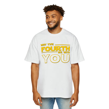 May The Fourth Be With You Oversized Tee Graphic Tees Australia White / S Graphic T-Shirt Australia -  Cool Graphic T-Shirts Online - 