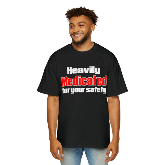 Medicated For Your Safety Oversized Tee Graphic Tees Australia Black / S Graphic T-Shirt Australia -  Cool Graphic T-Shirts Online - 