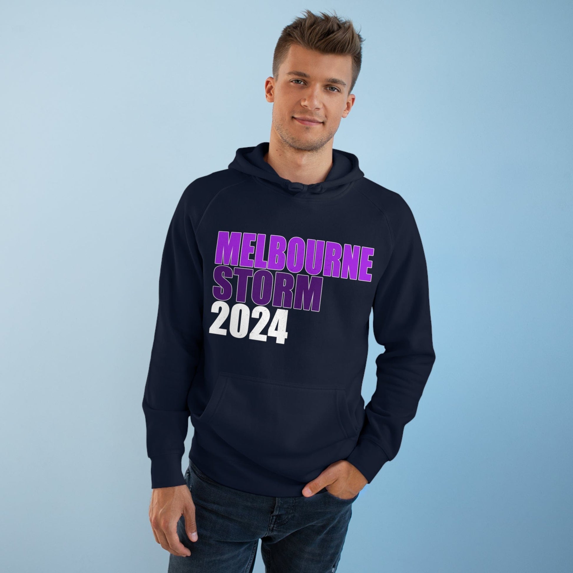 Melbourne Storm 2024 Hoodie Graphic Tees Australia Navy / XS Graphic T-Shirt Australia -  Cool Graphic T-Shirts Online -  Melbourne Storm 2024 Hoodie | NRL Hoodies Australia