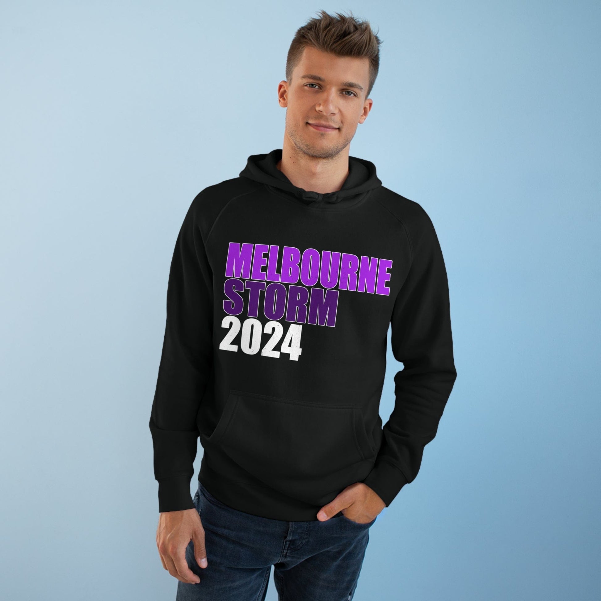 Melbourne Storm 2024 Hoodie Graphic Tees Australia Black / XS Graphic T-Shirt Australia -  Cool Graphic T-Shirts Online -  Melbourne Storm 2024 Hoodie | NRL Hoodies Australia