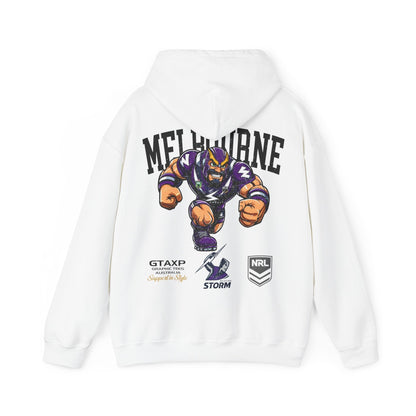 Melbourne Storm Storm-Man Hoodie Printify Graphic T-Shirt Australia -  Cool Graphic T-Shirts Online - 