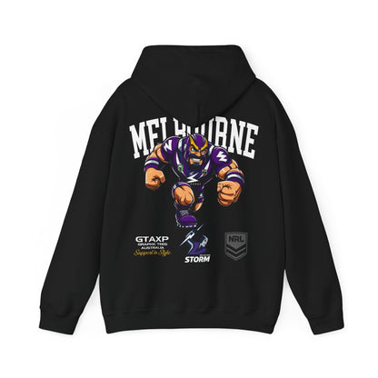 Melbourne Storm Storm-Man Hoodie Printify Graphic T-Shirt Australia -  Cool Graphic T-Shirts Online - 