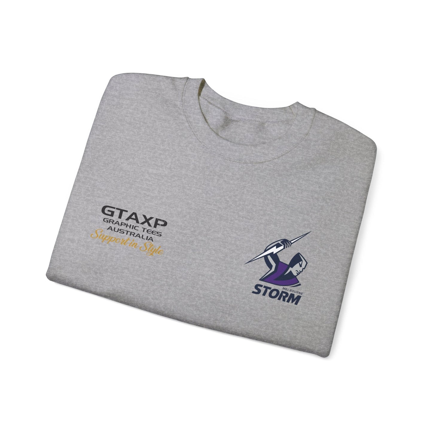 Melbourne Storm Storm-Man Jumper Graphic Tees Australia Graphic T-Shirt Australia -  Cool Graphic T-Shirts Online -  Melbourne Storm Storm-Man Jumper | Melbourne Storm Crew Sweater