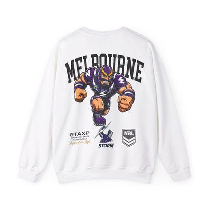 Melbourne Storm Storm-Man Jumper Graphic Tees Australia Graphic T-Shirt Australia -  Cool Graphic T-Shirts Online -  Melbourne Storm Storm-Man Jumper | Melbourne Storm Crew Sweater