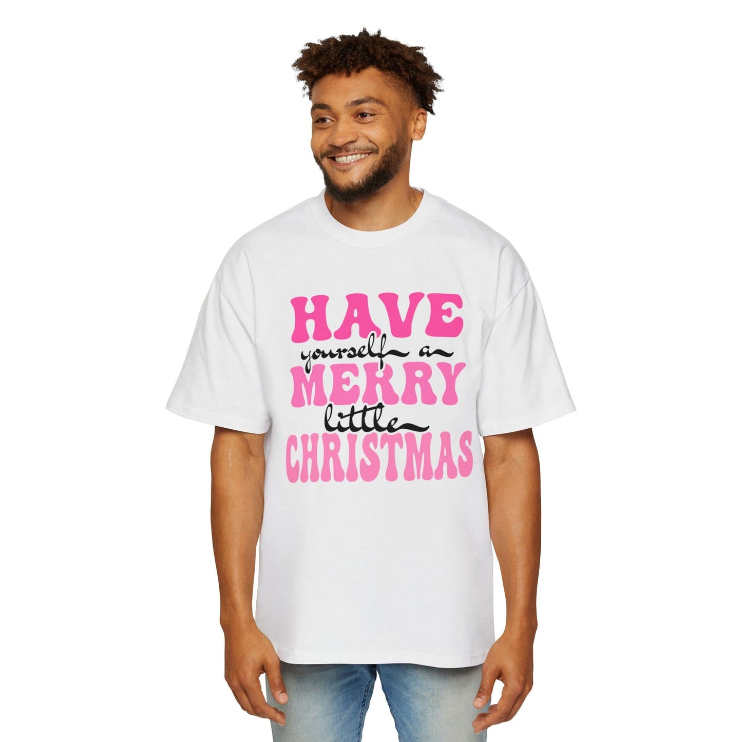 Merry Little Christmas Oversized Tee Printify White / S Graphic T-Shirt Australia -  Cool Graphic T-Shirts Online - 