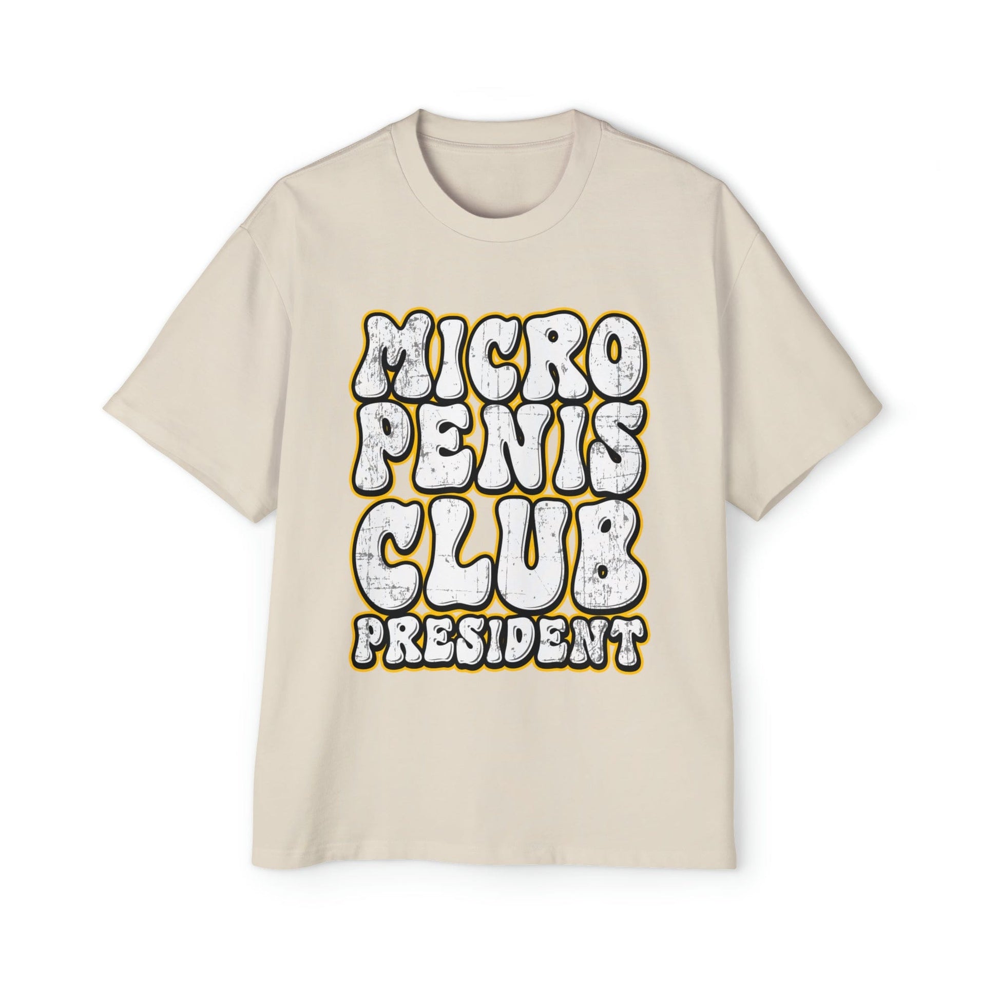 Micro Penis Club President Oversized Tee Graphic Tees Australia Ecru / S Graphic T-Shirt Australia -  Cool Graphic T-Shirts Online - 