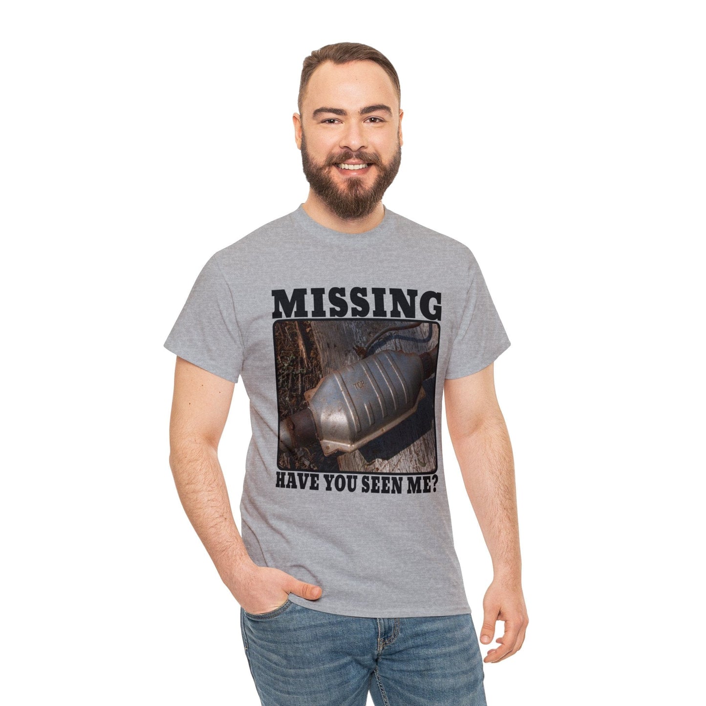 Missing Catalytic Converter Graphic Tee Graphic Tees Australia Sport Grey / S Graphic T-Shirt Australia -  Cool Graphic T-Shirts Online -  Missing Catalytic Converter T-Shirt | Funny Graphic T-Shirt