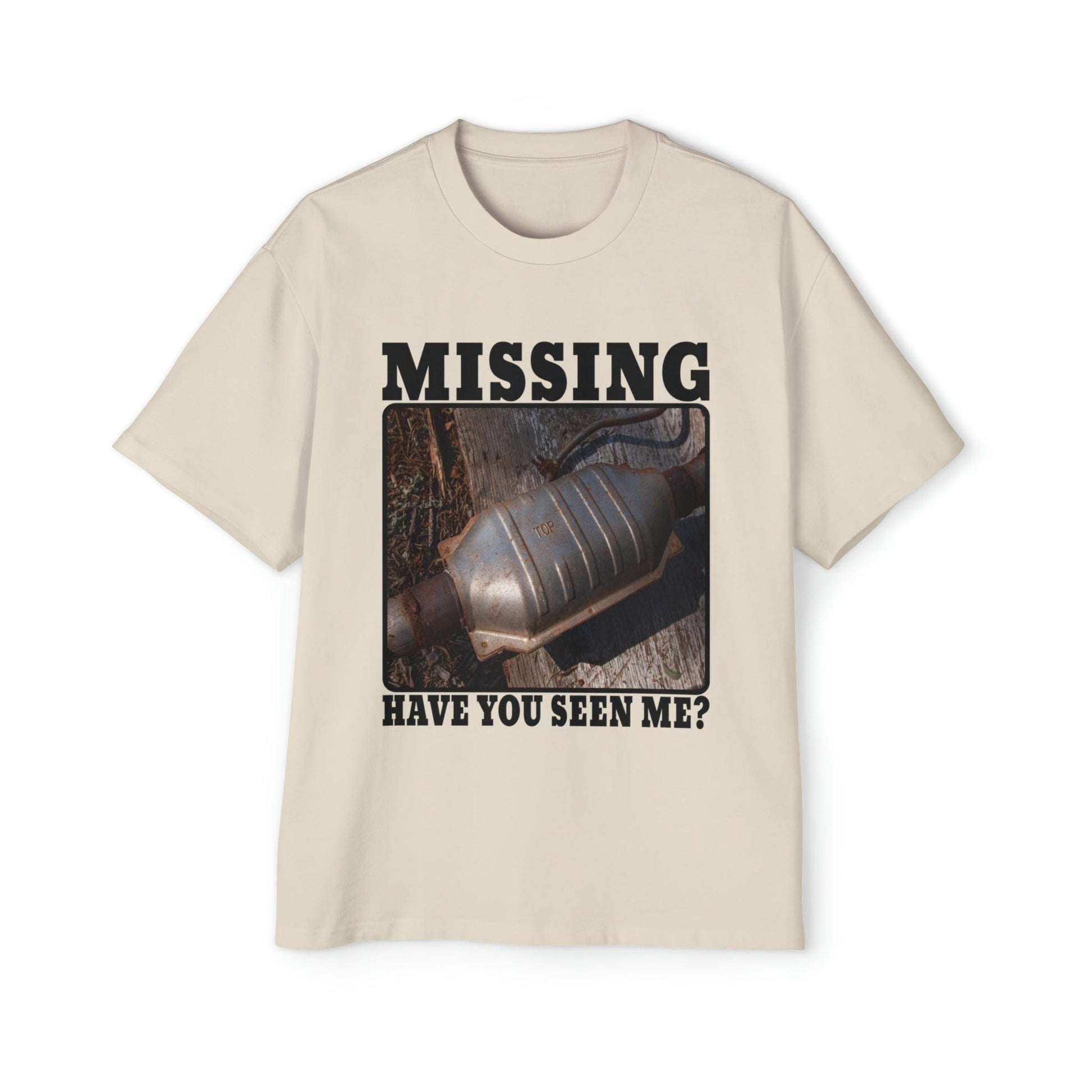 Missing Catalytic Converter Oversized Tee Graphic Tees Australia Ecru / S Graphic T-Shirt Australia -  Cool Graphic T-Shirts Online - 