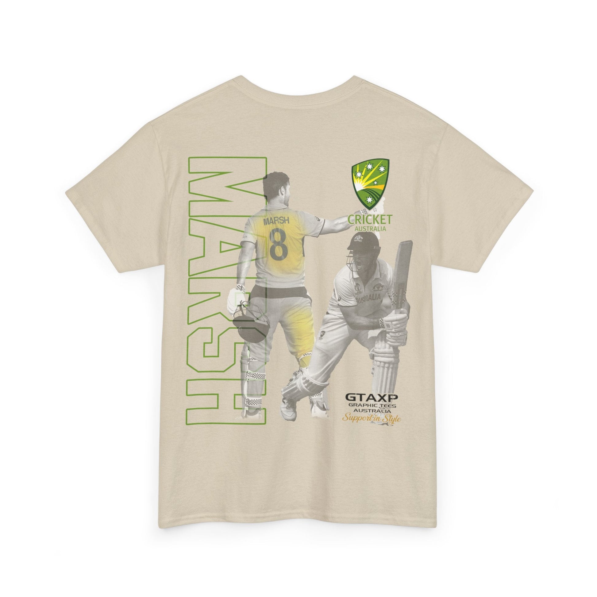 Mitch Marsh T20 World Cup Graphic Tee Graphic Tees Australia Graphic T-Shirt Australia -  Cool Graphic T-Shirts Online -  Mitch Marsh T20 World Cup T-Shirt | Cricket Australia Merchandise