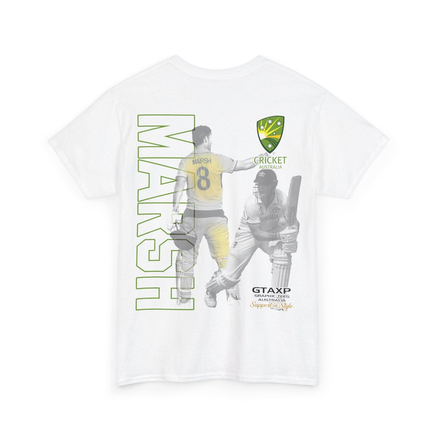 Mitch Marsh T20 World Cup Graphic Tee Graphic Tees Australia Graphic T-Shirt Australia -  Cool Graphic T-Shirts Online -  Mitch Marsh T20 World Cup T-Shirt | Cricket Australia Merchandise