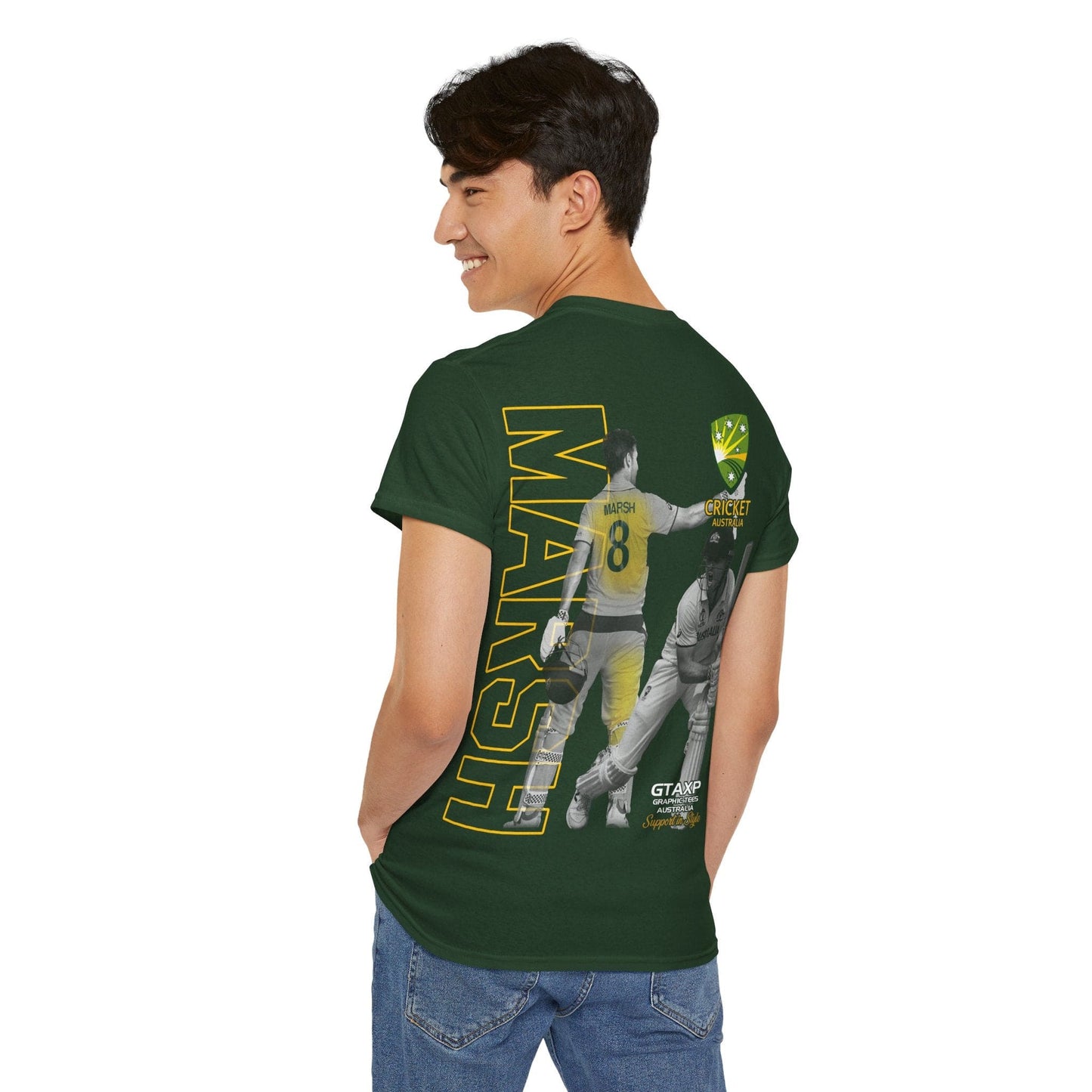 Mitch Marsh T20 World Cup TShirt Printify Graphic T-Shirt Australia -  Cool Graphic T-Shirts Online - 