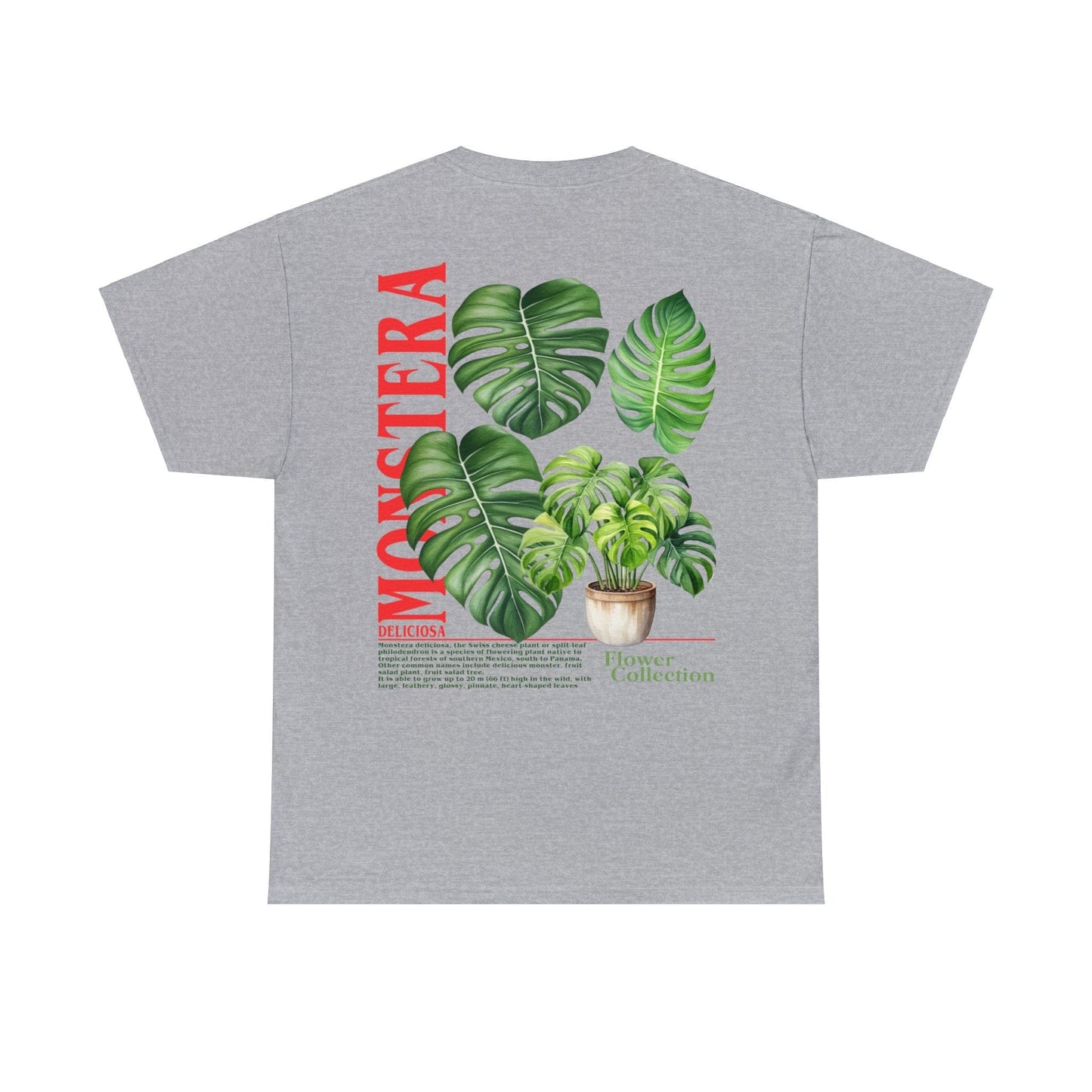 Monstera Graphic Tee Graphic Tees Australia Sport Grey / S Graphic T-Shirt Australia -  Cool Graphic T-Shirts Online -  Monstera Graphic Tee | Cool Graphic T-Shirts Online Australia