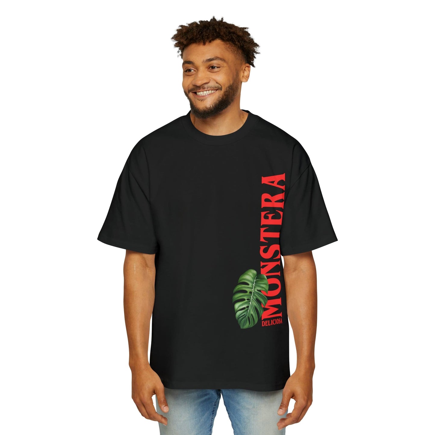 Monstera Oversized Tee Graphic Tees Australia Black / S Graphic T-Shirt Australia -  Cool Graphic T-Shirts Online -  Monstera Oversized Tee | Cool Graphic T-Shirts Online