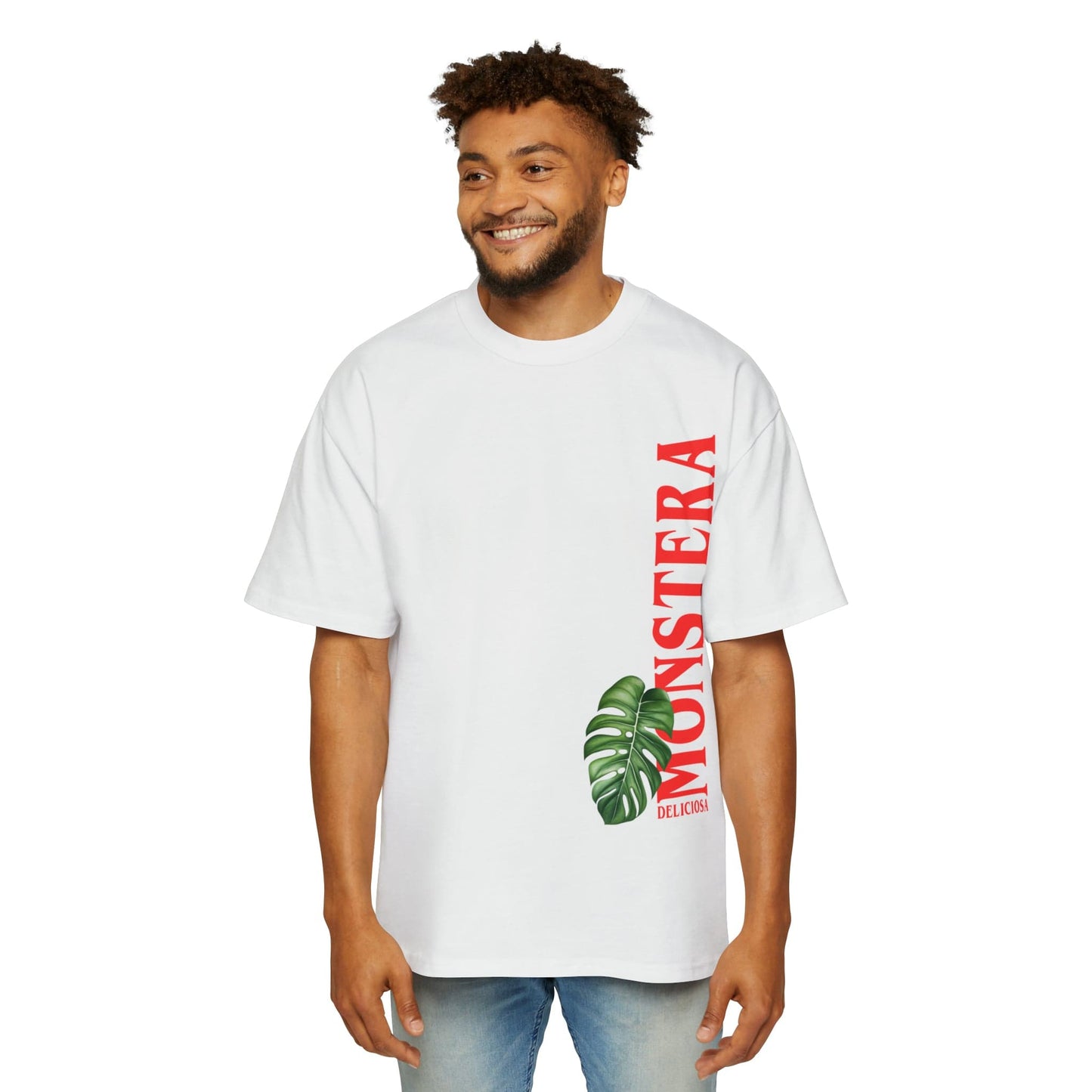 Monstera Oversized Tee Graphic Tees Australia White / S Graphic T-Shirt Australia -  Cool Graphic T-Shirts Online -  Monstera Oversized Tee | Cool Graphic T-Shirts Online