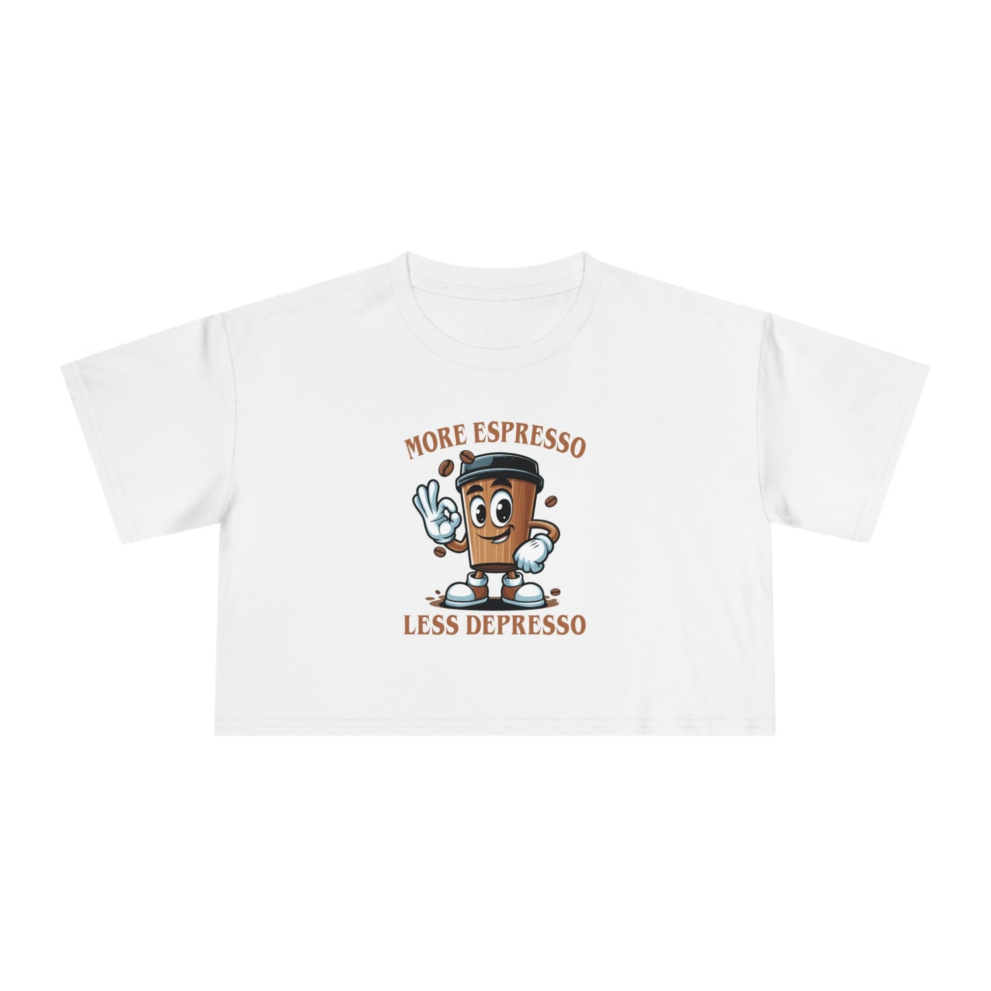 More Espresso Less Depresso Crop Tee Graphic Tees Australia Graphic T-Shirt Australia -  Cool Graphic T-Shirts Online - 