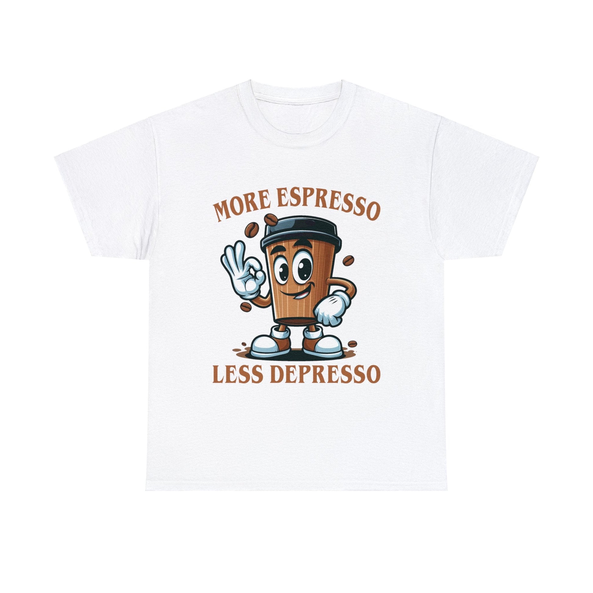 More Espresso Less Depresso Graphic Tee Graphic Tees Australia White / S Graphic T-Shirt Australia -  Cool Graphic T-Shirts Online - 